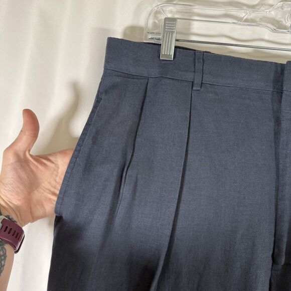 Polo by Ralph Lauren 100% Flax Pants 36 Blue Pleated Blue Label Linen Made Italy - Picture 4 of 11